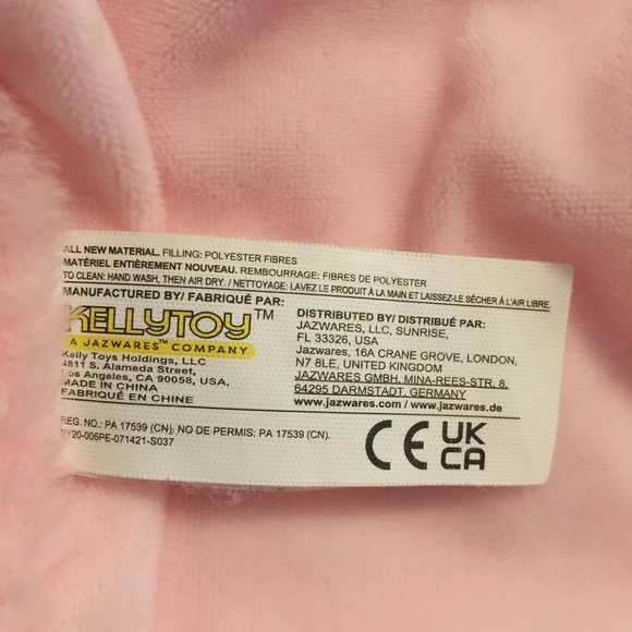 Kellytoy Pink Elephant Tags Baby Rattle Plush Security Blanket Lovey - Picture 5 of 5